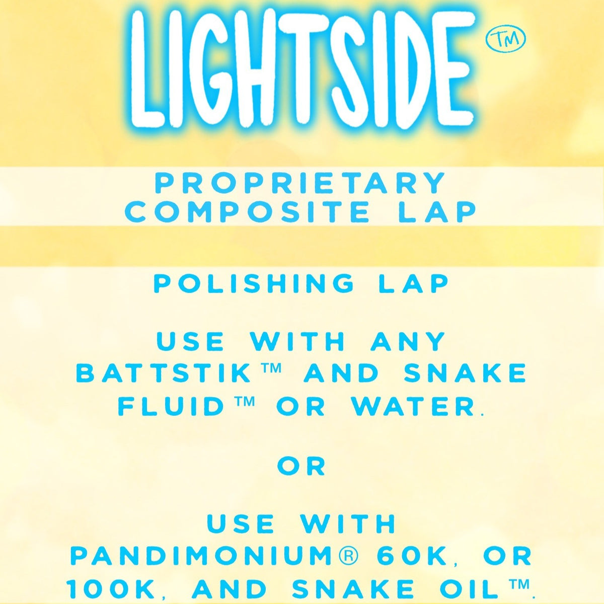 LIGHTSIDE™ low-friction composite faceting lap product label