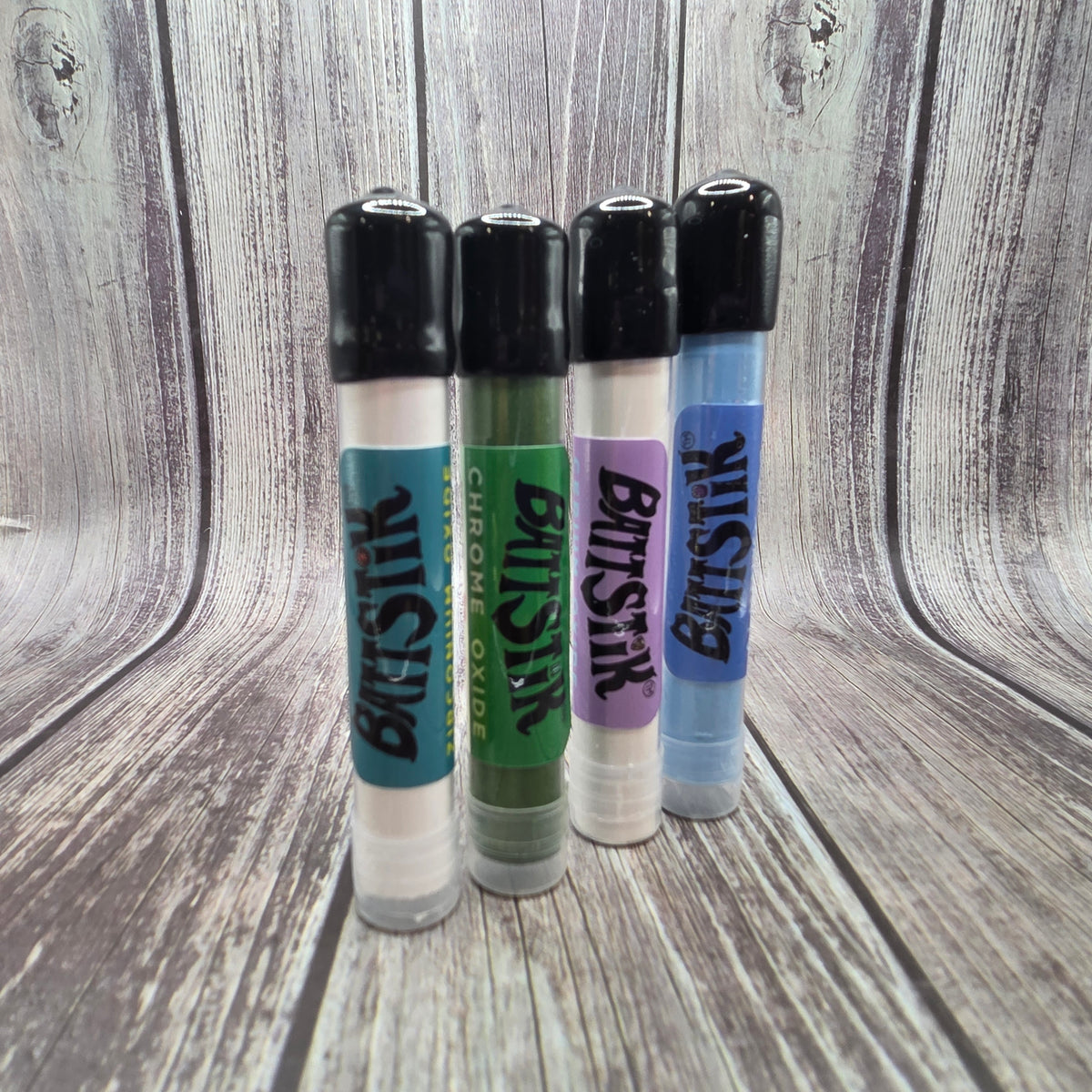 Four BATTSTIK™ oxide polishing sticks for gemstone faceting