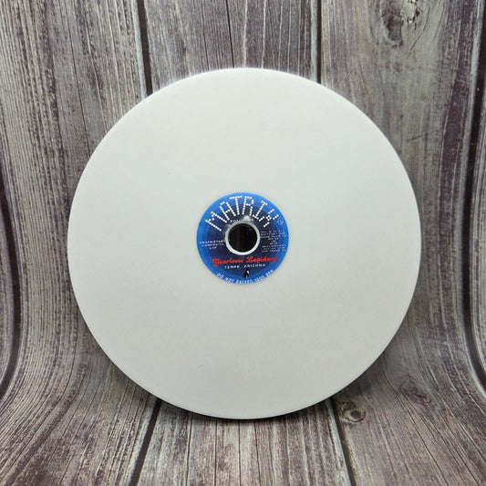 White MATRIX™ ceramic-composite faceting lap viewed from above