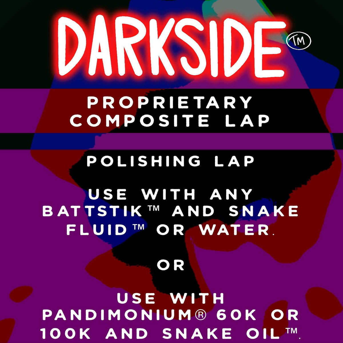 DARKSIDE™ oxide-and-diamond composite faceting lap product label