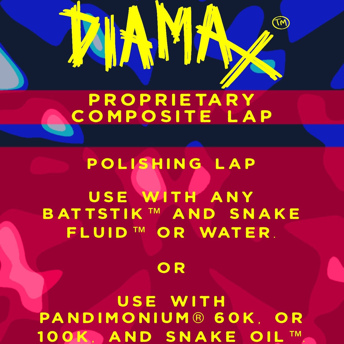 DIAMAX™ diamond-and-oxide composite faceting lap product label